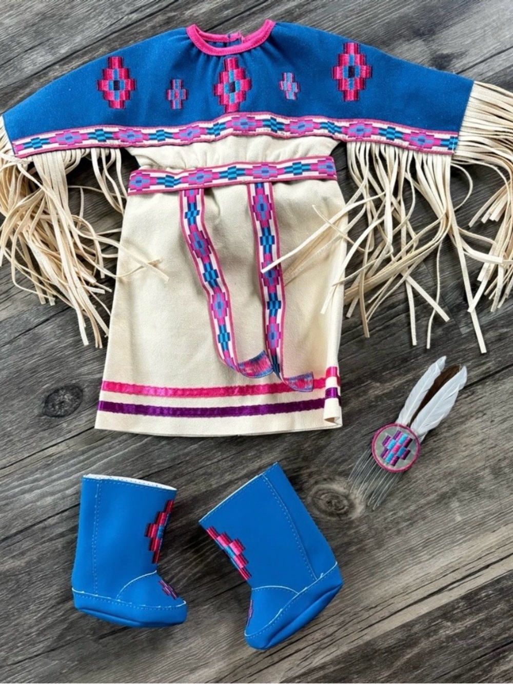 Pow Wow dance dress for Kaya American Doll